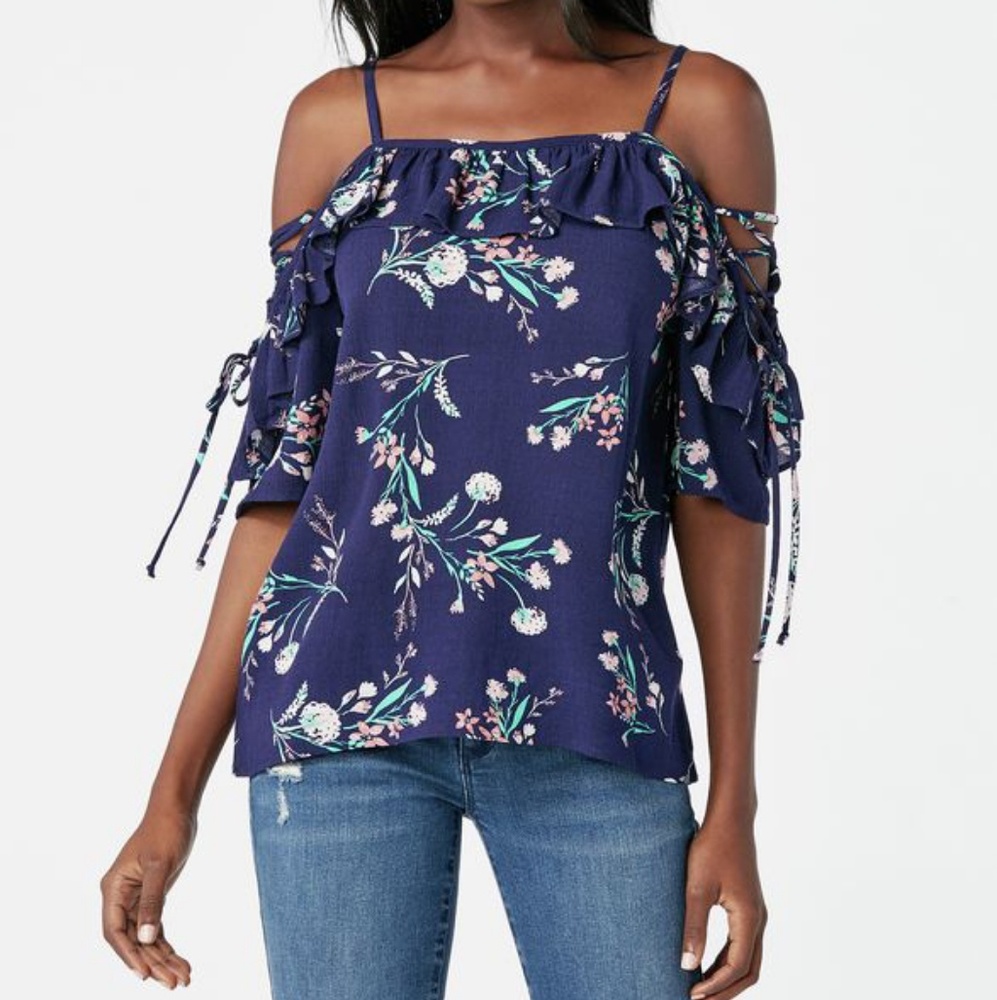 Cold Shoulder Ruffle Top